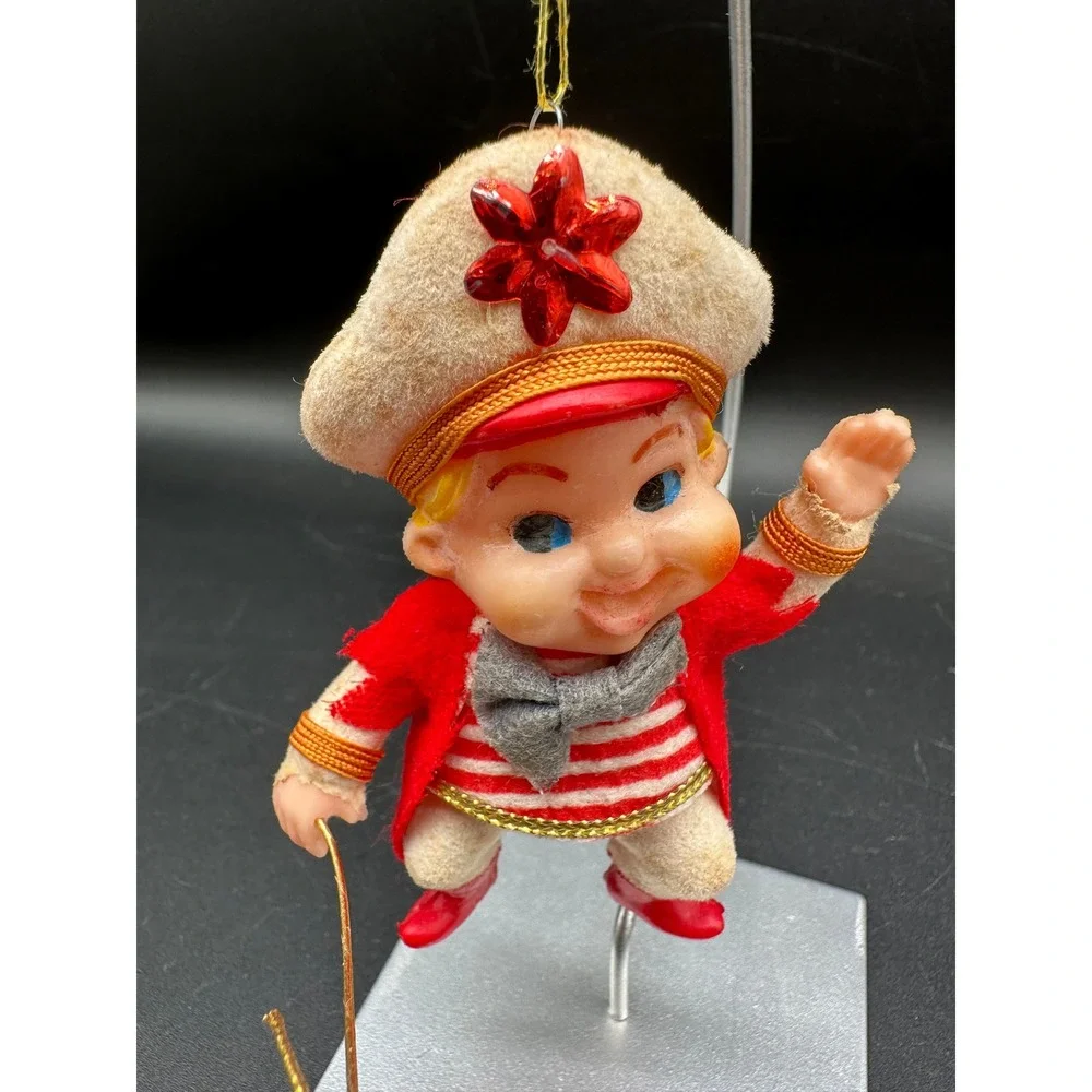 Vintage‎ Sailor Elf Christmas Ornament Red Striped Suit Ringleader Lion Tamer